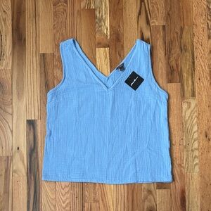 Eddie Bauer Light Blue V-Neck Tank Top